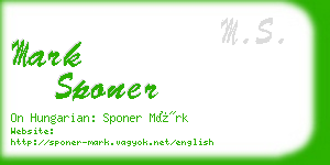mark sponer business card